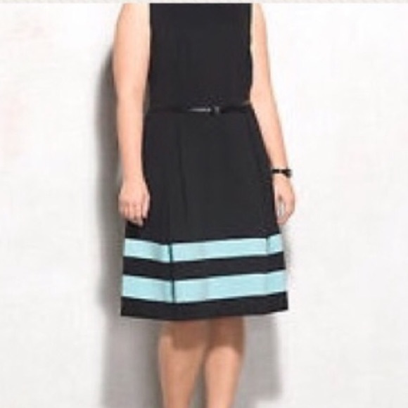calvin klein fit and flare dress plus size Alma Denim Midi Dress – Teal Poppy